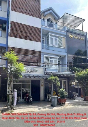 Nhà mặt tiền – giá tốt  – chính chủ cần bán tại 88, đường số 24a, phường bình