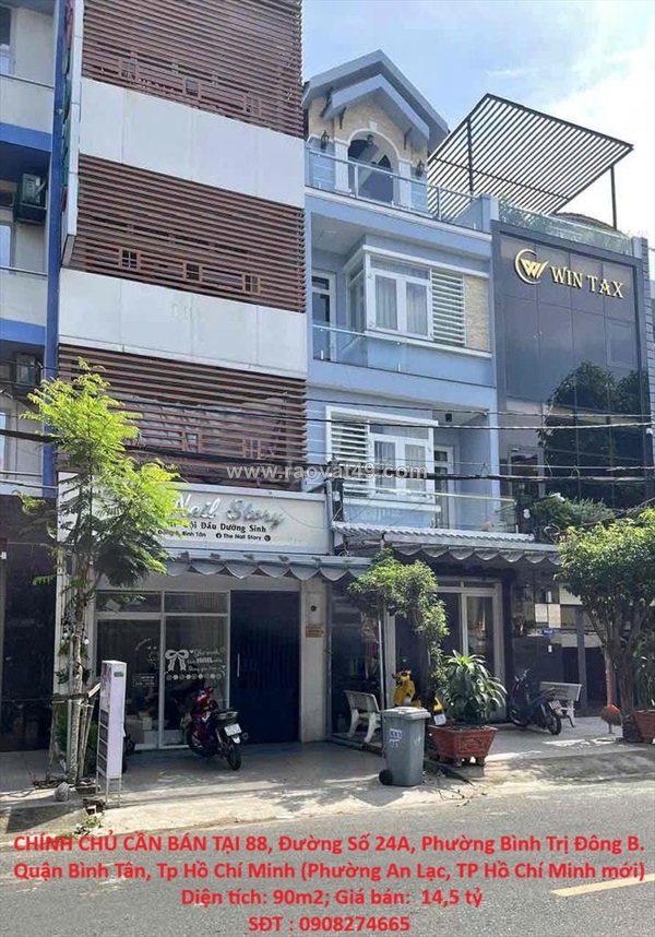 Nhà mặt tiền – giá tốt  – chính chủ cần bán tại 88, đường số 24a, phường bình
