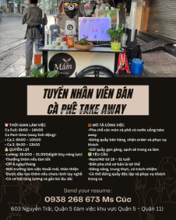 Nhân viên bán cà phê take away quận 5