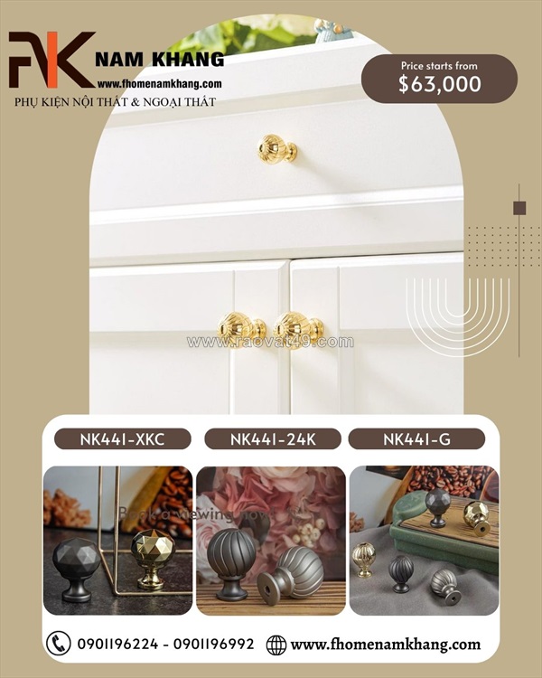 Núm nắm tủ nk441 nhỏ gọn,hiện đại