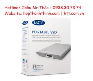 Ổ cứng di động ssd lacie portable 2tb usb-c + rescue – stks2000400