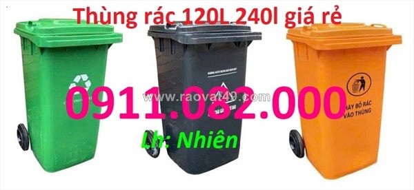 Phân phối thùng rác giá rẻ- thùng rác 240 lít dày 14,5 kg giá tốt- lh 0911082000