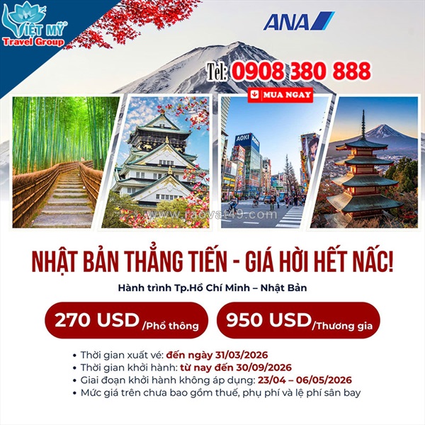 Săn vé ana đi nhật bản giá tốt cho mùa du lịch 2026