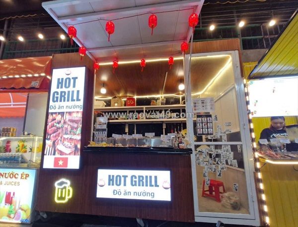 Sang gấp quầy xiên que nướng – chợ đêm yến sào, phường lộc thọ, tp nha trang,