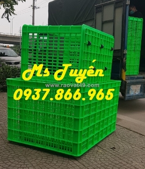 Sóng nhựa hở có 26 bánh xe, sọt dùng trong các nhà xưởng, sọt nhựa