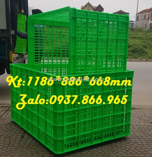 Sóng nhựa hở có 26 bánh xe, sọt dùng trong các nhà xưởng, sọt nhựa