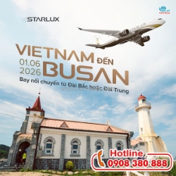 Starlux airlines ưu đãi vé máy bay đi busan