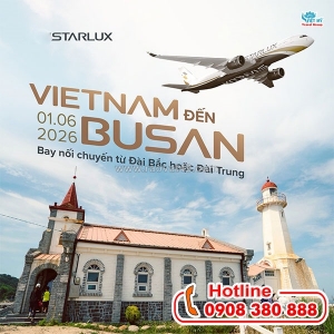Starlux airlines ưu đãi vé máy bay đi busan