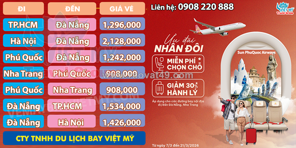 Sun phuquoc airways giảm 20% giá vé đi seoul