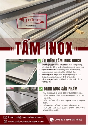 Tấm inox & thép tấm đặc chủng: giải pháp vật liệu toàn diện cho công nghiệp nặng