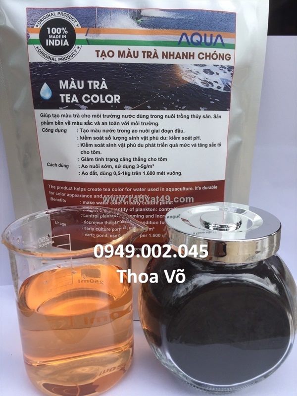 Tạo màu trà ao nuôi thủy sản – ổn định màu nước, hạn chế tảo hại (gói 1kg – ấn độ)