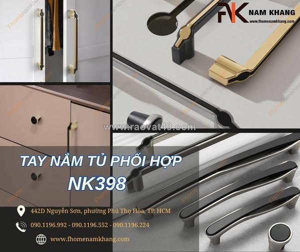 Tay nắm tủ nk398 - vẻ đẹp của tay nắm tủ phối hợp