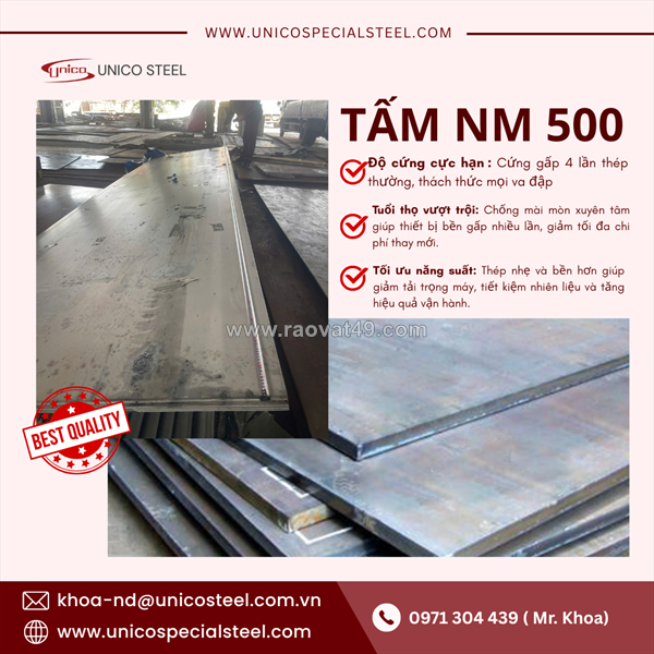 Thép tấm nm500: "lớp giáp" siêu cứng – giải pháp chống mài mòn cực hạn