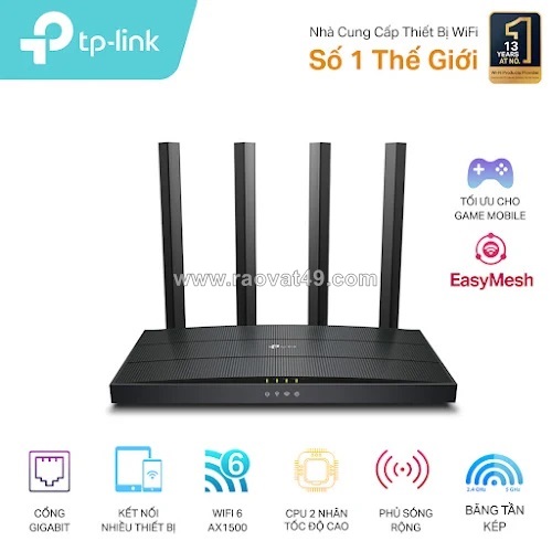 Thiết bị thu phát vô tuyến băng tần 2,4/5 ghz, hiệu tp-link, archer ax12