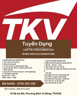 Thợ thi công quảng cáo và nhân viên sale marketing