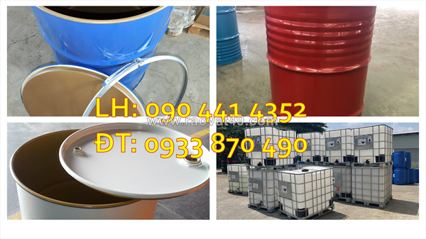 Thùng phuy sắt đựng hóa chất ngành xăng dầu, thùng phuy sắt 220l chống tĩnh điện