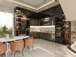 Tủ bếp acrylic bóng gương chữ l chống trầy xước cực tốt