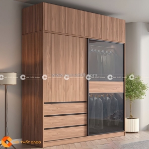 Tủ quần áo cửa lùa gỗ mdf thiết kế độc đáo phá cách