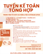 Tuyển kế toán tổng hợp thanh xuân