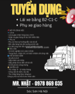 Tuyển lái xe, phụ xe giao hàng sóc sơn