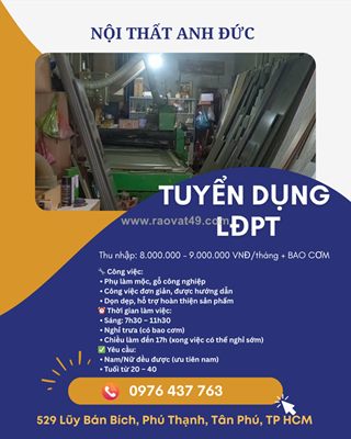 Tuyển lao động phổ thông tân phú