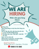 Tuyển nam nhân viên giao hàng tp.hcm