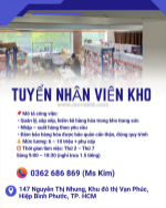 Tuyển nhân viên kho trang sức tp. hcm