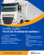 Tuyển tài xế xe tải bằng b2 và c hóc môn