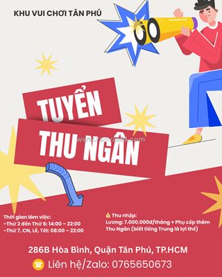 Tuyển thu ngân (biết tiếng trung là lợi thế)