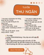 Tuyển thu ngân biết tiếng trung quận tân phú