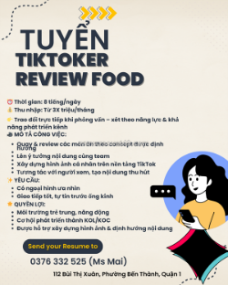 Tuyển tiktoker review food quận 1