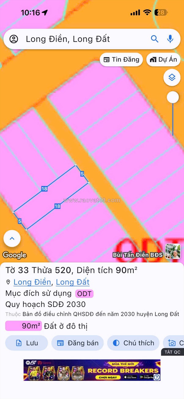 Vị trí đẹp - giá tốt - bán đất thổ cư long điền – long đất - bà rịa vũng tàu