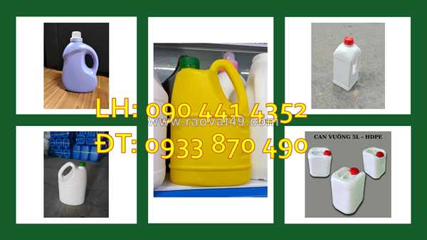 Vỏ can nhựa 2 lít đựng axit yếu đến trung bình, can nhựa 2l vuông