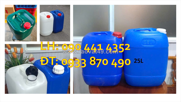 Vỏ can nhựa 30 lít dày, can nhựa trắng 25 lít vuông giá bao nhiêu