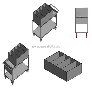 Xe đẩy 2 tầng kt: w550xd1100xh650