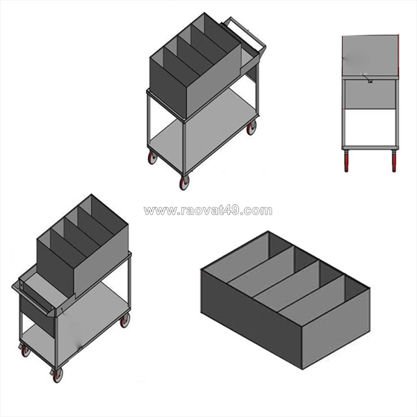 Xe đẩy 2 tầng kt: w550xd1100xh650