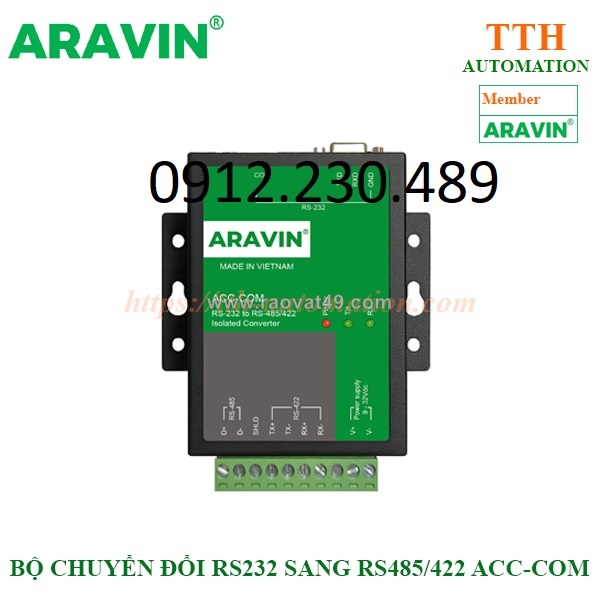 Acc-com bộ chuyển đổi rs232 sang rs485-422 nguồn cấp 12-24vdc