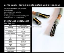 Altek kabel - cáp điều khiển chống nhiễu 12x0.5 bình định, phú yên, khánh hòa, ninh thuận