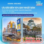 Asiana airlines giảm 10% giá vé đi nhật bản