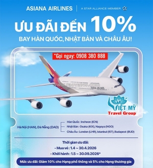 Asiana airlines triển khai chương trình khuyến mãi