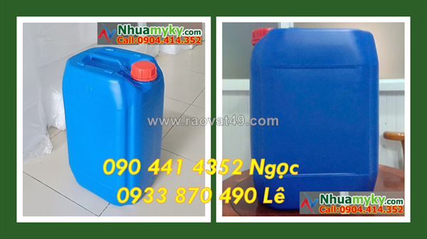 Bán can nhựa 20 lít đựng dung môi, can nhựa 25 lít đựng kiềm, can nhựa 30 lít đựng hóa chất đậm đặc