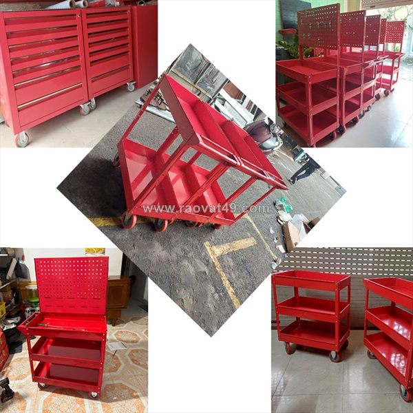 Bán kệ xe đẩy 3 ngăn,l xe đẩy dụng cụ
