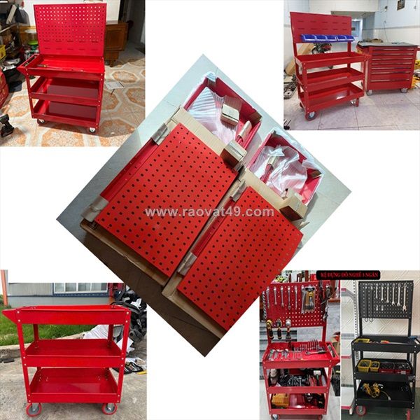 Bán kệ xe đẩy 3 ngăn,l xe đẩy dụng cụ