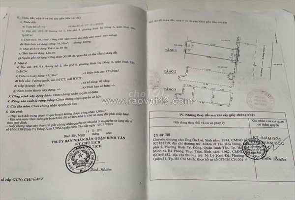 Bán nhà 2 lầu lầu xe hơi hương lộ 2, phường bình trị đông, quận bình tân