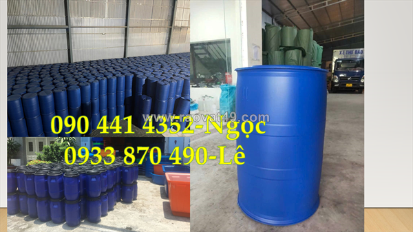 Bán thùng phuy nhựa 2 đai, thùng phuy nhựa 120 lít đựng thực phẩm đông lạnh, thùng phuy 100 lít đựng mủ cao su