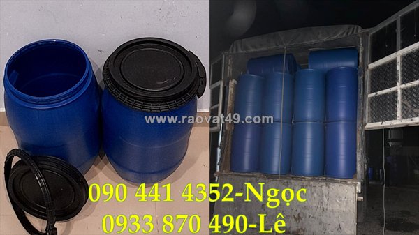 Bán thùng phuy nhựa 2 đai, thùng phuy nhựa 120 lít đựng thực phẩm đông lạnh, thùng phuy 100 lít đựng mủ cao su