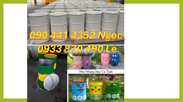 Bán thùng phuy sắt mới 220 lít đựng hóa chất ngành gia dụng, axit, vi sinh, thuốc trừ sâu