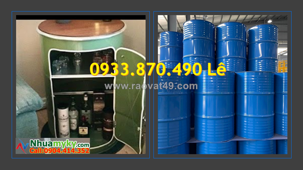 Bán và cắt thùng phuy sắt đựngg hóa chất 220 lít theo yêu cầu, thùng qua sử dụng còn mới hơn 85%