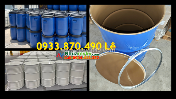 Bán và cắt thùng phuy sắt đựngg hóa chất 220 lít theo yêu cầu, thùng qua sử dụng còn mới hơn 85%