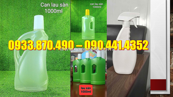 Bình nhựa 0.5 lít phun sương, can 1 lít vuông đựng dầu